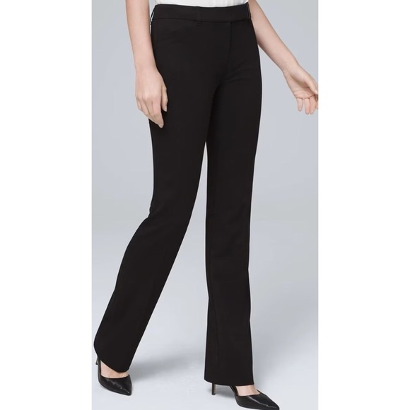 White House Black Market Slim Bootcut Mid Rise Solid Black Dress Pants Size 8 - Picture 8 of 8